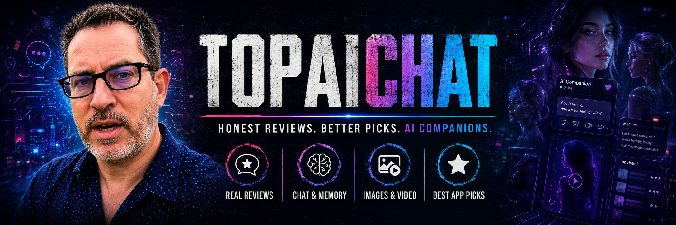 TopAIChat — AI girlfriend app reviews, comparisons and guides